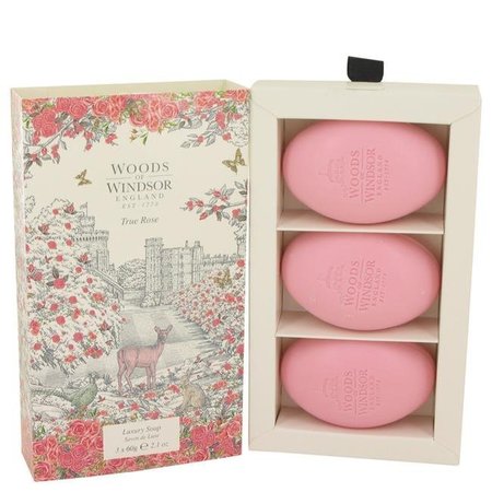 WOODS OF WINDSOR Woods of Windsor 538831 2.1 oz True Rose by Woods of Windsor Three Luxury Soap for Women 538831